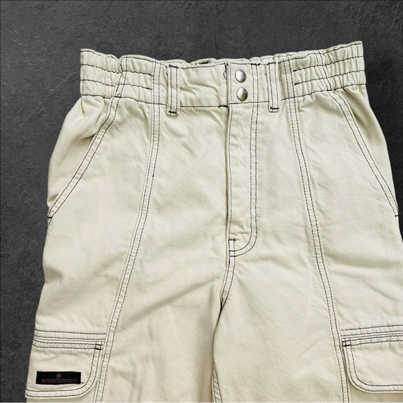 Urban Outfitters BDG Relaxed Skate Cargo Jean 27 Off‎ White Ivory Baggy Utility - Picture 4 of 12